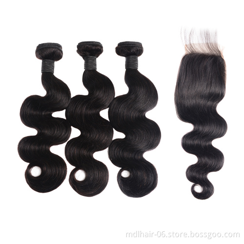 Free Sample Wholesale Factory Bulk Hair Brazilian Human Hair Bundles With Closure,Cuticle Aligned Hair Bundle Vendors